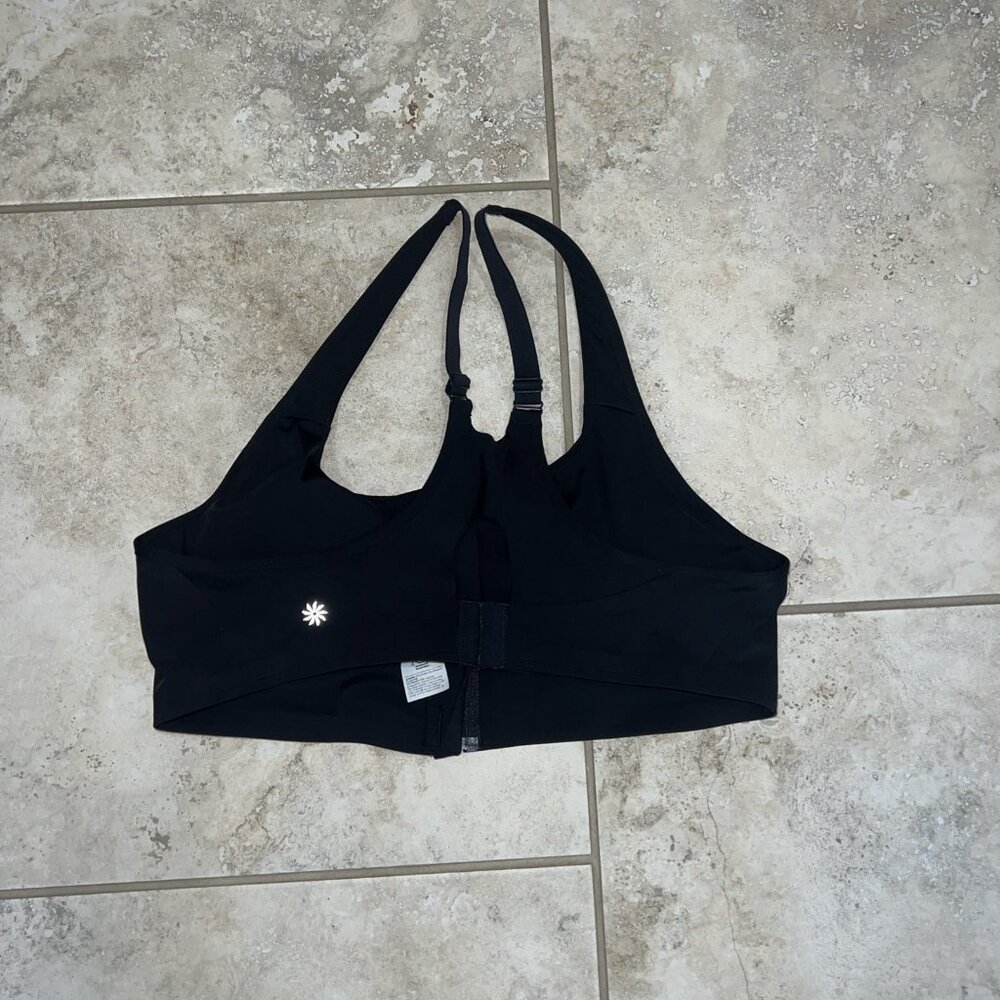 Athleta Daily A-C Zip Front Sports Bra Black Size XL - Picture 3 of 9